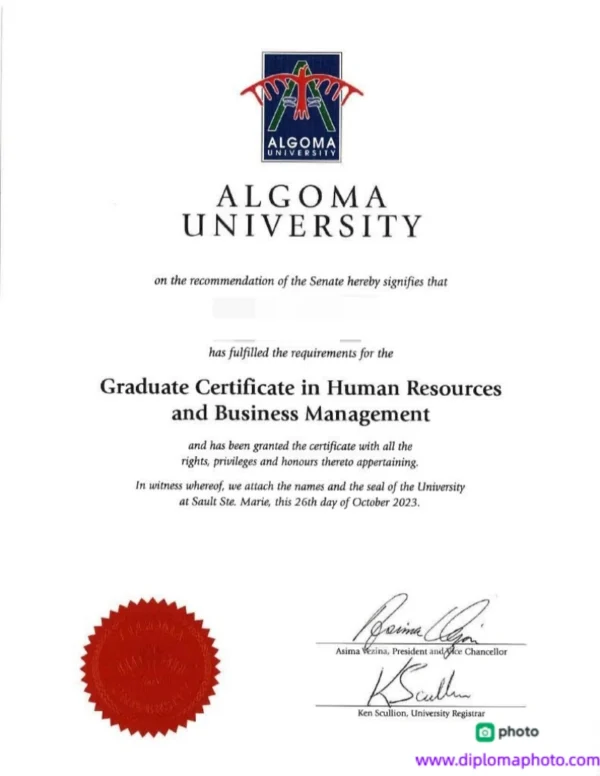 加拿大阿尔哥玛大学毕业证书Algoma University照片