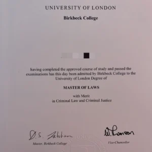 英国伦敦大学伯克贝克学院毕业证书Birkbeck University of London照片