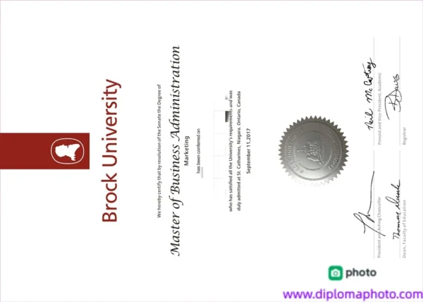 加拿大布鲁克大学毕业证书Brock University照片