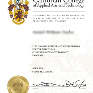 加拿大坎伯兰学院毕业证书Cambrian College照片