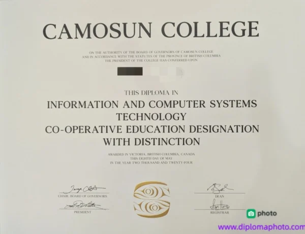加拿大卡莫森学院毕业证书Camosun College照片