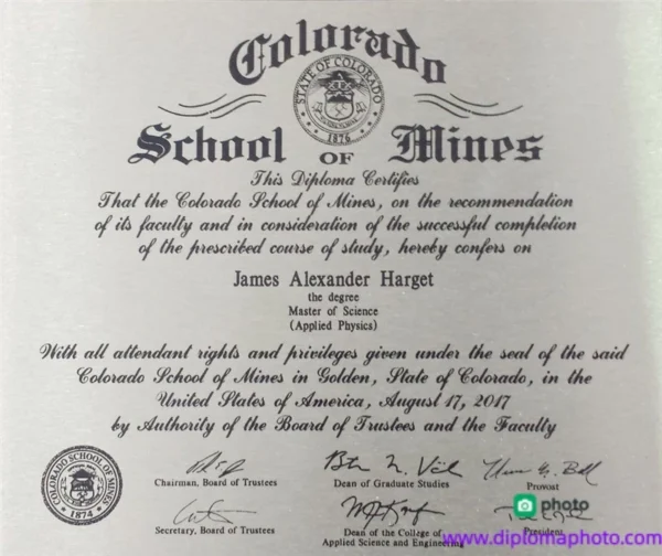 美国科罗拉多矿业学院毕业证书Colorado School of Mines照片