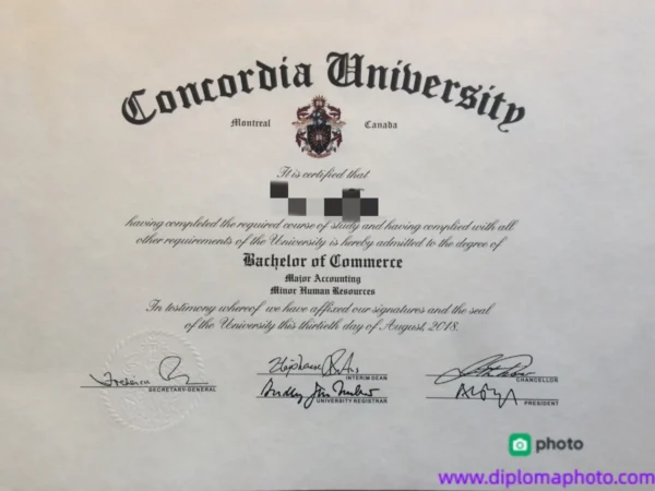 加拿大康考迪亚大学毕业证书Concordia University照片