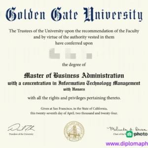美国金门大学毕业证书Golden Gate University照片
