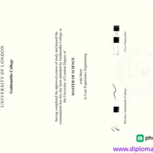 英国伦敦大学金史密斯学院毕业证书Goldsmiths University of London照片