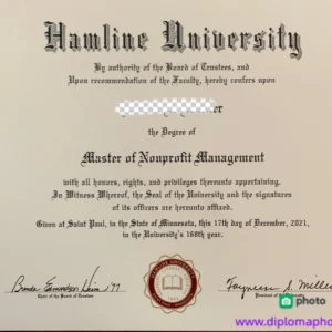 美国哈姆林大学毕业证书Hamline University照片