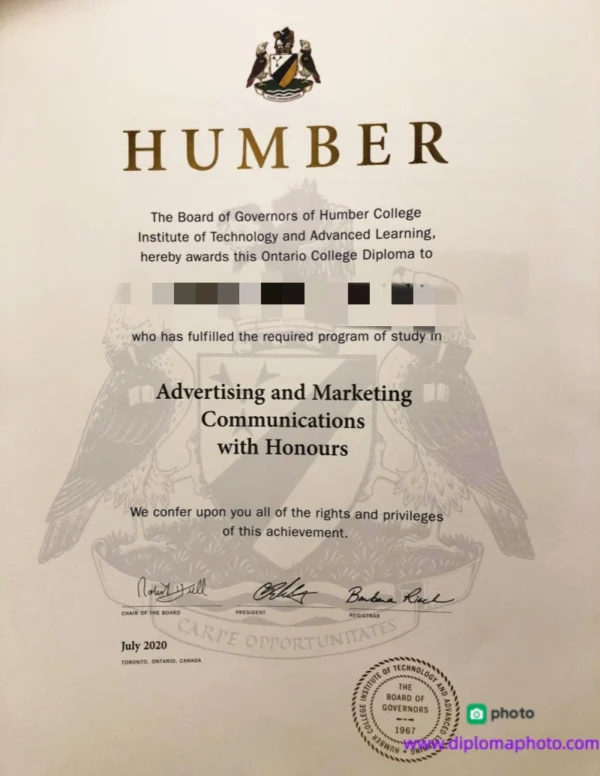 加拿大汉伯学院毕业证书Humber College照片