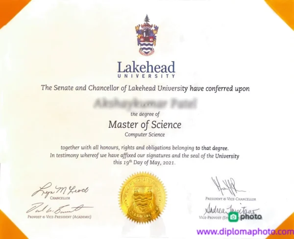 加拿大湖首大学毕业证书Lakehead University照片