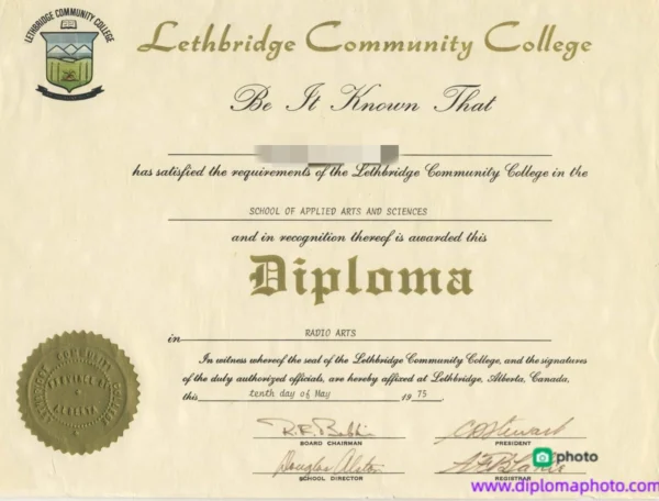 加拿大莱斯桥学院毕业证书Lethbridge College照片
