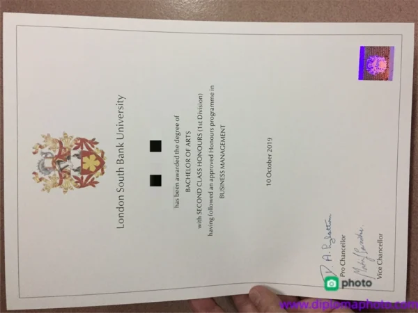 英国伦敦南岸大学毕业证书London South Bank University照片