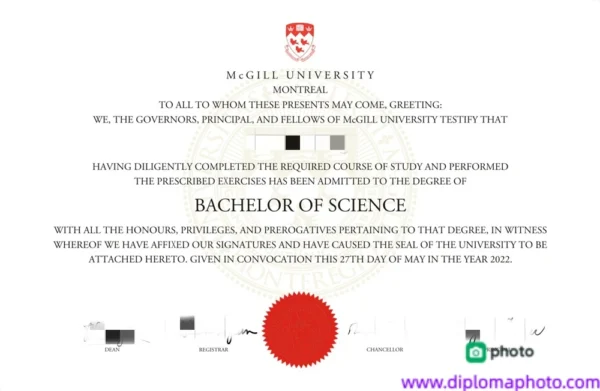 加拿大麦吉尔大学毕业证书McGill University照片