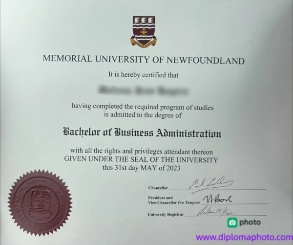 加拿大纽芬兰纪念大学毕业证书Memorial University of Newfoundland照片