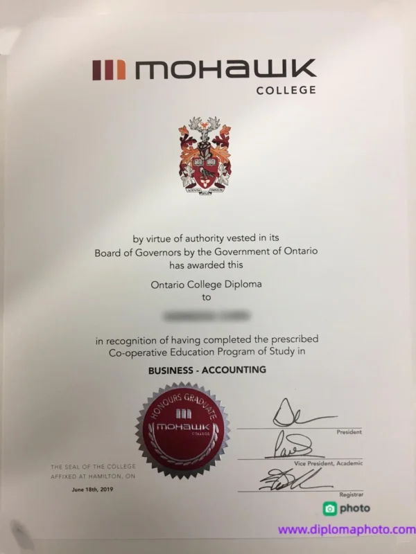 加拿大莫哈克学院毕业证书Mohawk College照片