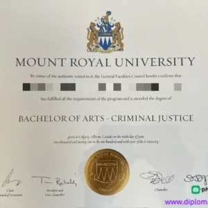 加拿大皇家山大学毕业证书Mount Royal University照片