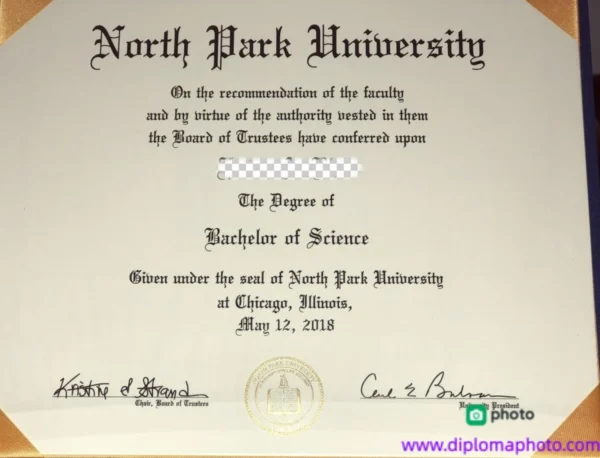 美国北园大学毕业证书North Park University照片