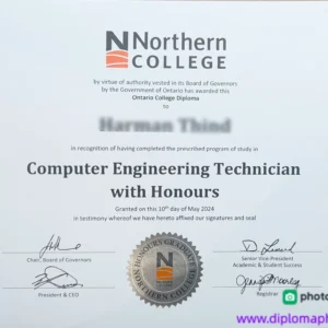 加拿大北方学院毕业证书Northern College照片