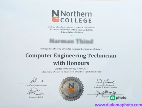 加拿大北方学院毕业证书Northern College照片