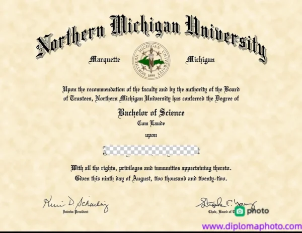 美国北密歇根大学毕业证书Northern Michigan University照片