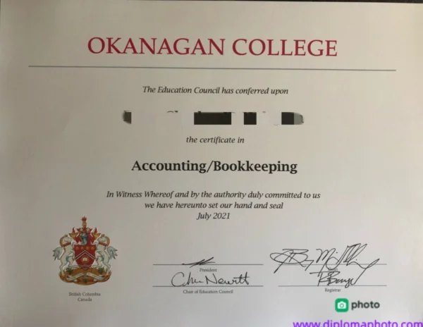 加拿大奥克纳根学院毕业证书Okanagan College照片