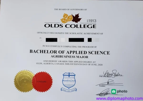 加拿大奥尔兹学院毕业证书Olds College照片