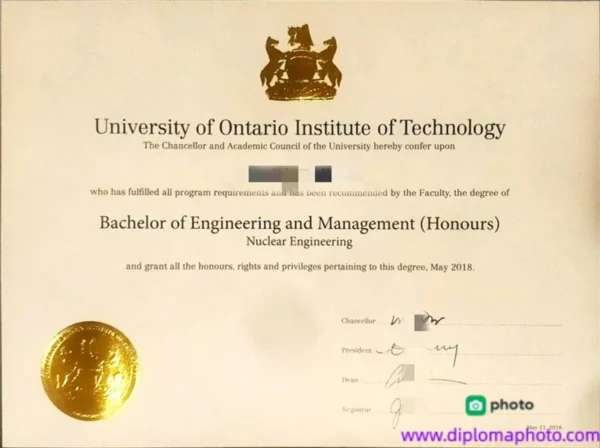 加拿大安大略理工大学毕业证书Ontario Tech University照片