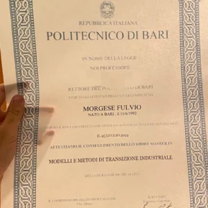 意大利巴里理工大学毕业证书Politecnico di BARI照片