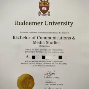 加拿大救世主大学毕业证书Redeemer University照片