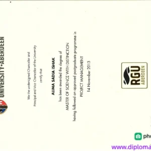 英国罗伯特戈登大学毕业证书Robert Gordon University照片