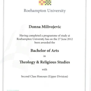 英国罗汉普顿大学毕业证书Roehampton University照片