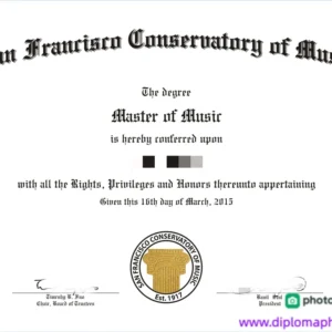 美国旧金山音乐学院毕业证书San Francisco Conservatory of Music照片
