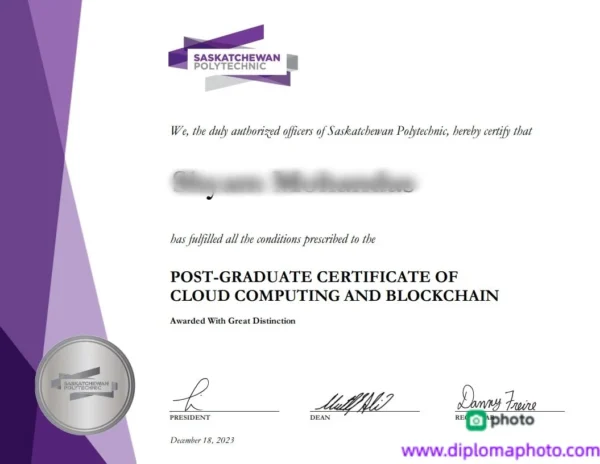 加拿大萨斯喀彻温理工学院毕业证书Saskatchewan Polytechnic照片