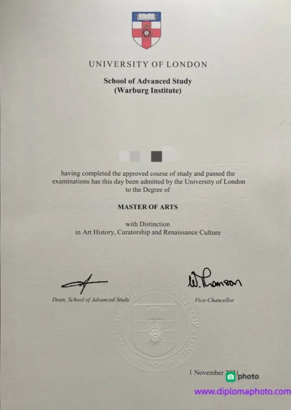 英国伦敦大学高等研究院毕业证书School of Advanced Study University of London照片