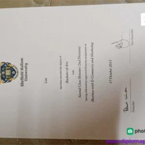 英国谢菲尔德哈勒姆大学毕业证书Sheffield Hallam University照片