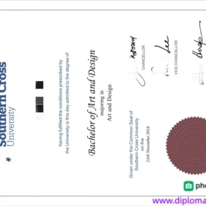 澳洲南十字星大学毕业证书Southern Cross University照片