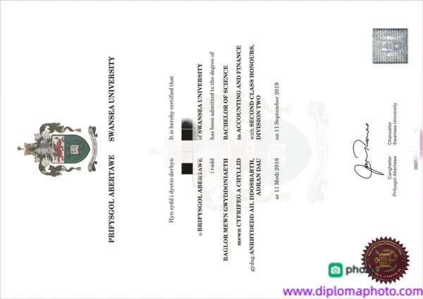 英国斯旺西大学毕业证书Swansea University照片