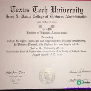 美国德克萨斯理工大学毕业证书Texas Tech University照片