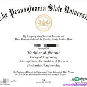 美国宾夕法尼亚州立大学毕业证书The Pennsylvania State University照片