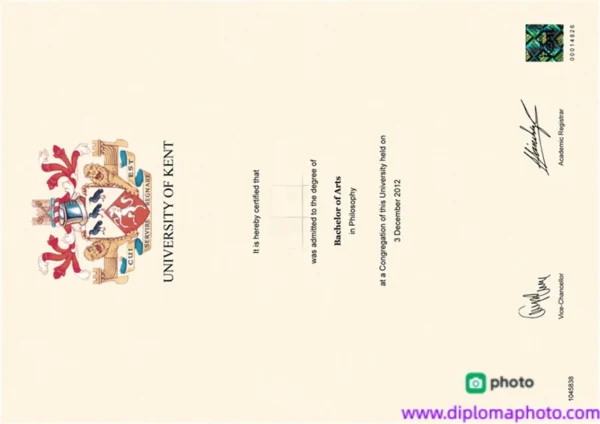 英国肯特大学毕业证书The University of Kent照片