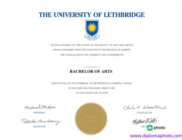 加拿大莱斯桥大学毕业证书The University of Lethbridge照片