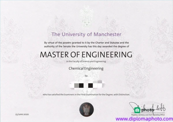 英国曼彻斯特大学毕业证书The University of Manchester照片