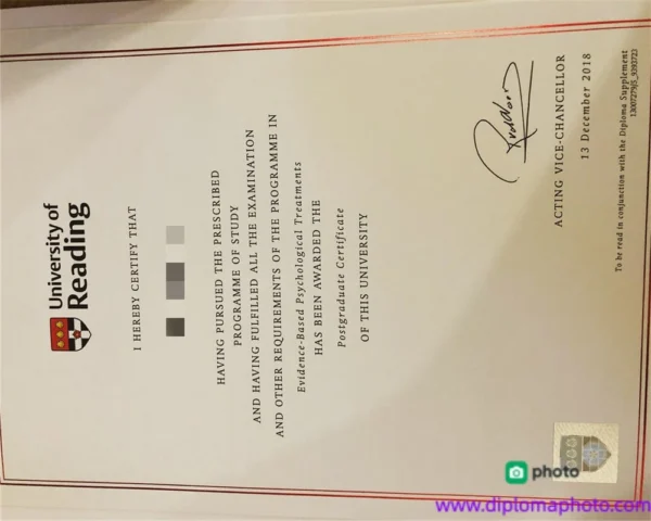 英国雷丁大学毕业证书The University of Reading照片