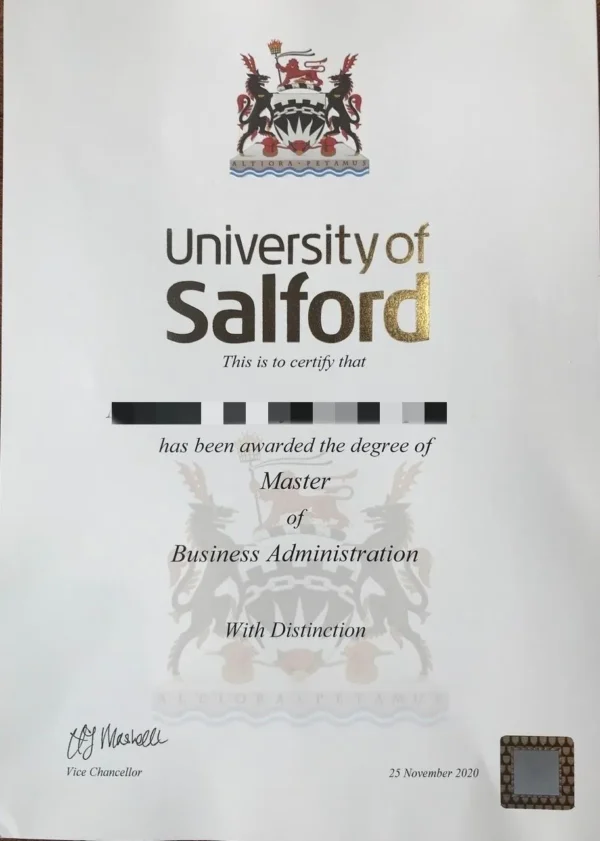 英国索尔福德大学毕业证书The University of Salford照片