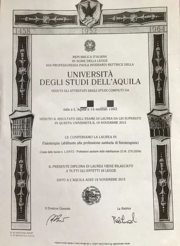 意大利拉奎拉大学毕业证书Università degli Studi dell'AQUILA照片