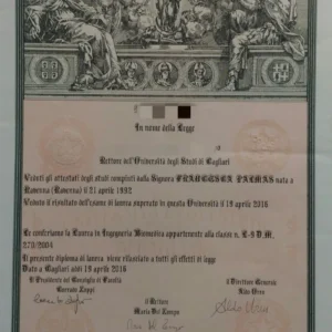 意大利卡利亚里大学毕业证书Università degli Studi di CAGLIARI照片