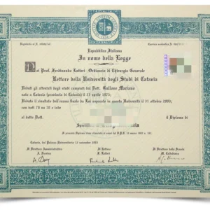 意大利卡塔尼亚大学毕业证书Università degli Studi di CATANIA照片