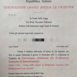 意大利热那亚大学毕业证书Università degli Studi di GENOVA照片