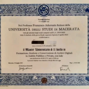 意大利马切拉塔大学毕业证书Università degli Studi di MACERATA照片