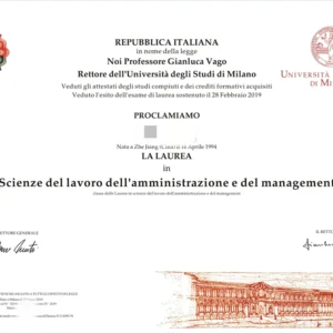 意大利米兰大学毕业证书Università degli Studi di MILANO照片