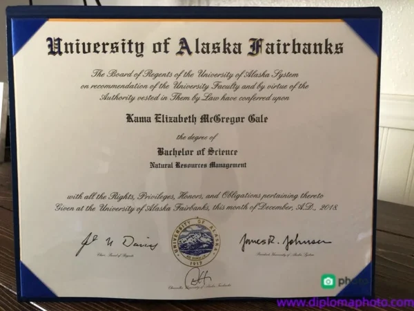 美国阿拉斯加大学费尔班克斯分校毕业证书University of Alaska Fairbanks照片