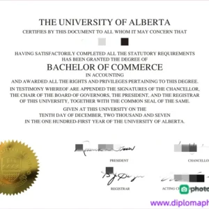 加拿大阿尔伯塔大学毕业证书University of Alberta照片